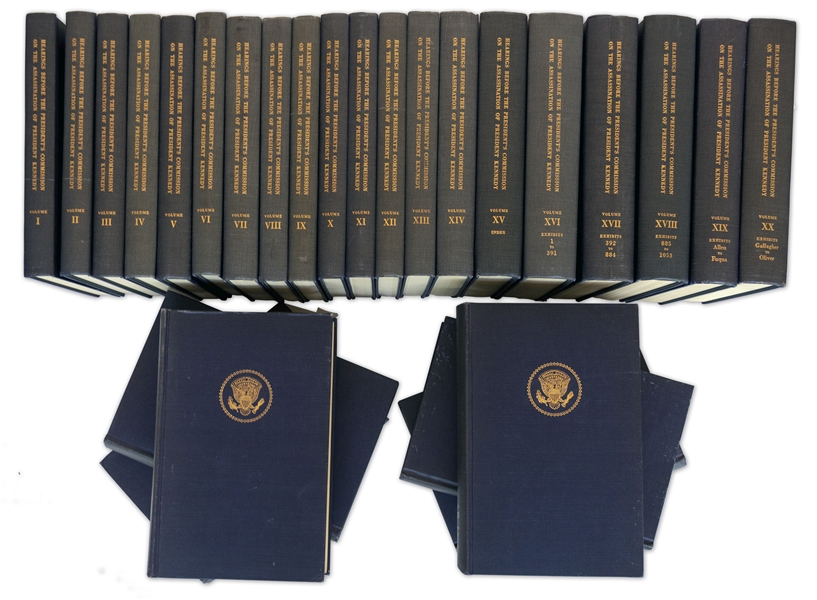 First Edition, 26 Volume Set of the Warren Commission's Report on the Assassination of John F. Kennedy